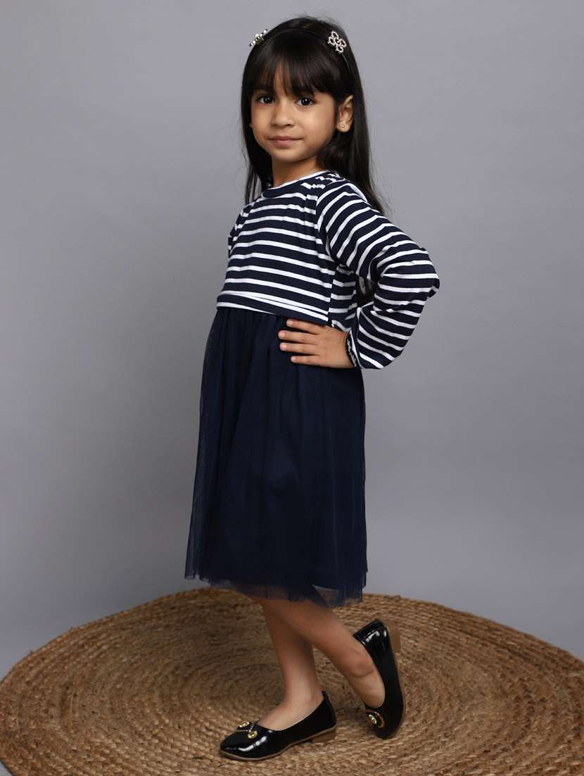 girls round neck long sleeves frock - 20687938 -  Standard Image - 1