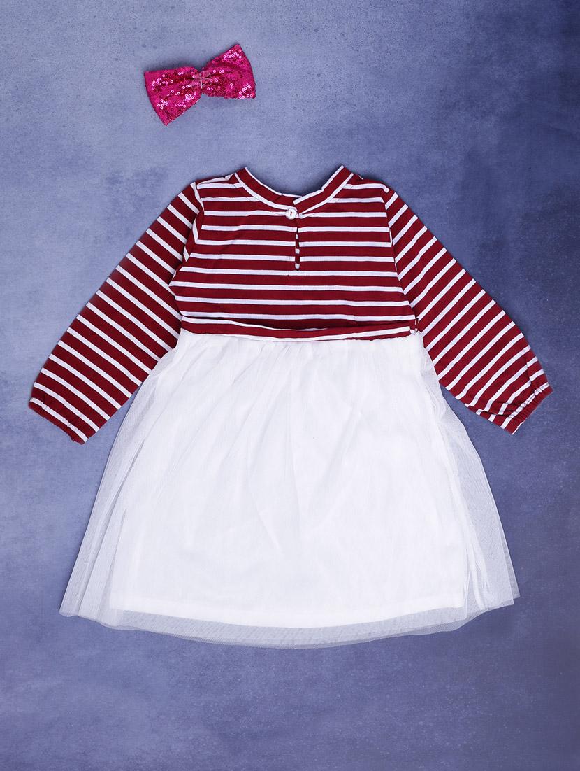 girls round neck long sleeves frock - 20687939 - Standard Image - 1