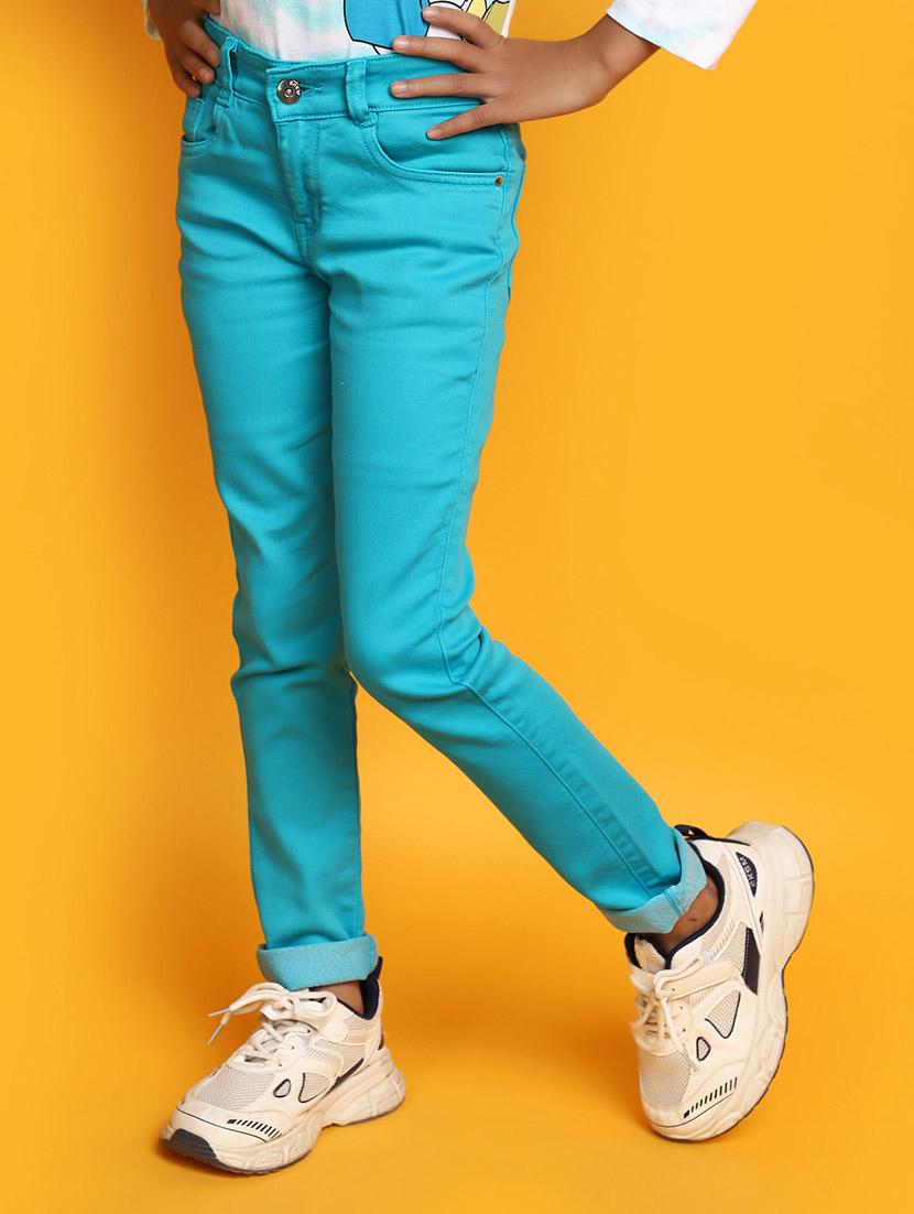 girls solid slim fit jeans - 20687980 - Standard Image - 1