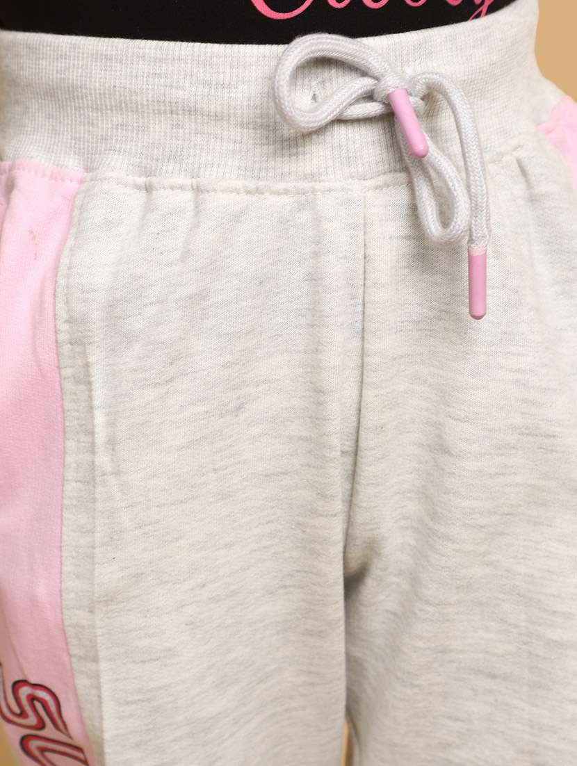 girls mid rise placement printed track pant - 20688025 -  Standard Image - 4