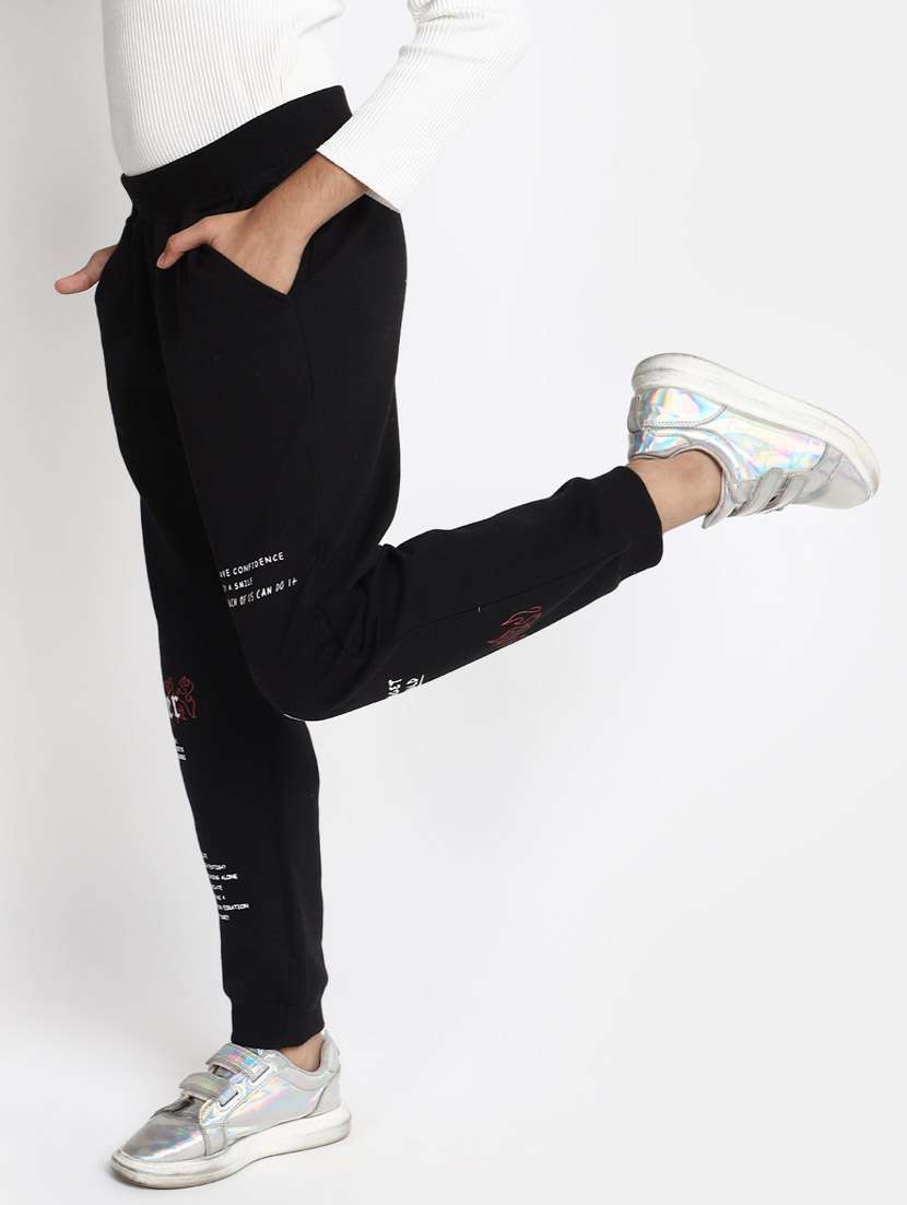Girls Mid Rise Placement Printed Jogger - 20688026 -  Standard Image - 1