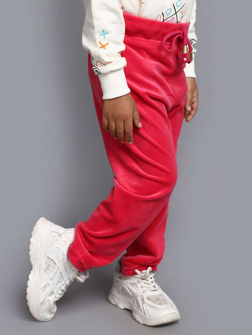 kids solid mid rise trouser - 20688033 -  Standard Image - 1