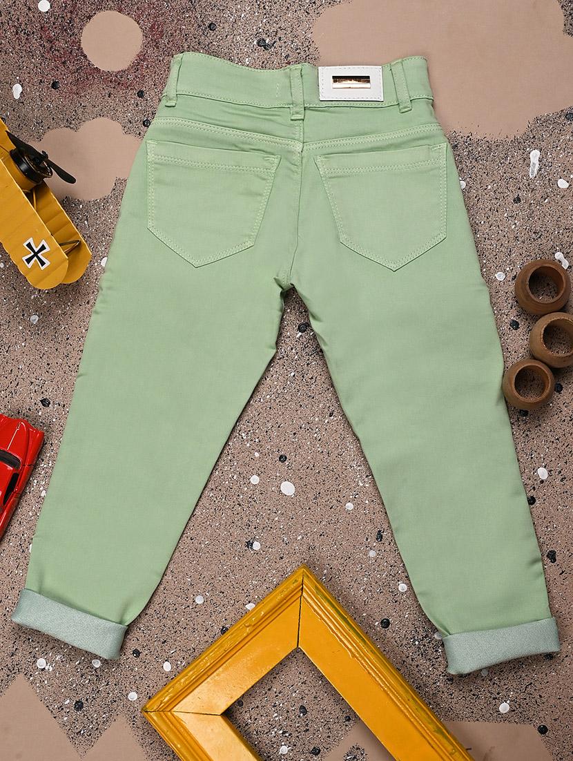 girls mid rise solid casual trouser - 20688064 -  Standard Image - 1
