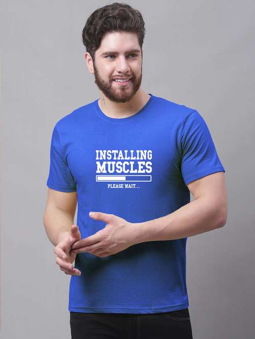 men round neck chest print t-shirt - 20688105 - Standard Image - 0