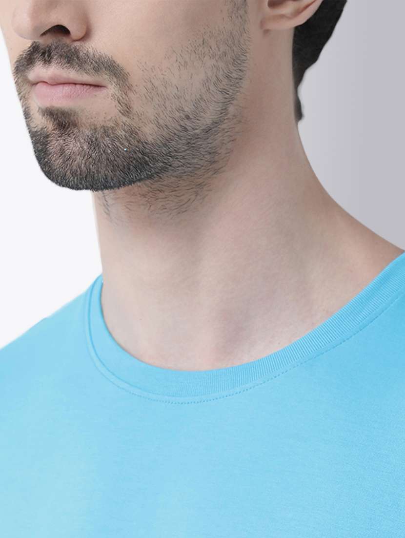 men turquoise typographic round neck regular t-shirt - 20688115 - Standard Image - 4