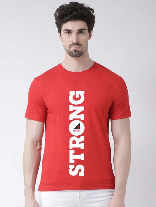 men round neck front print t-shirt - 20688121 -  Standard Image - 0