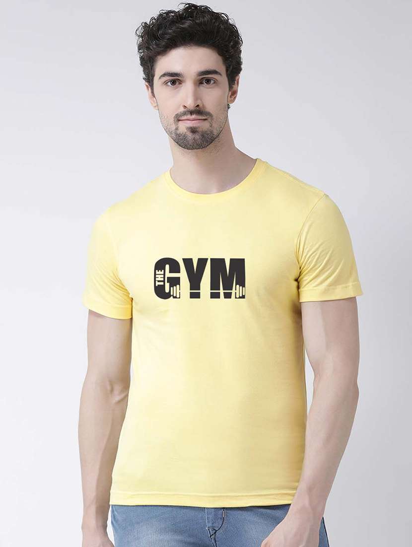 men round neck chest print t-shirt - 20688128 -  Zoom Image - 0