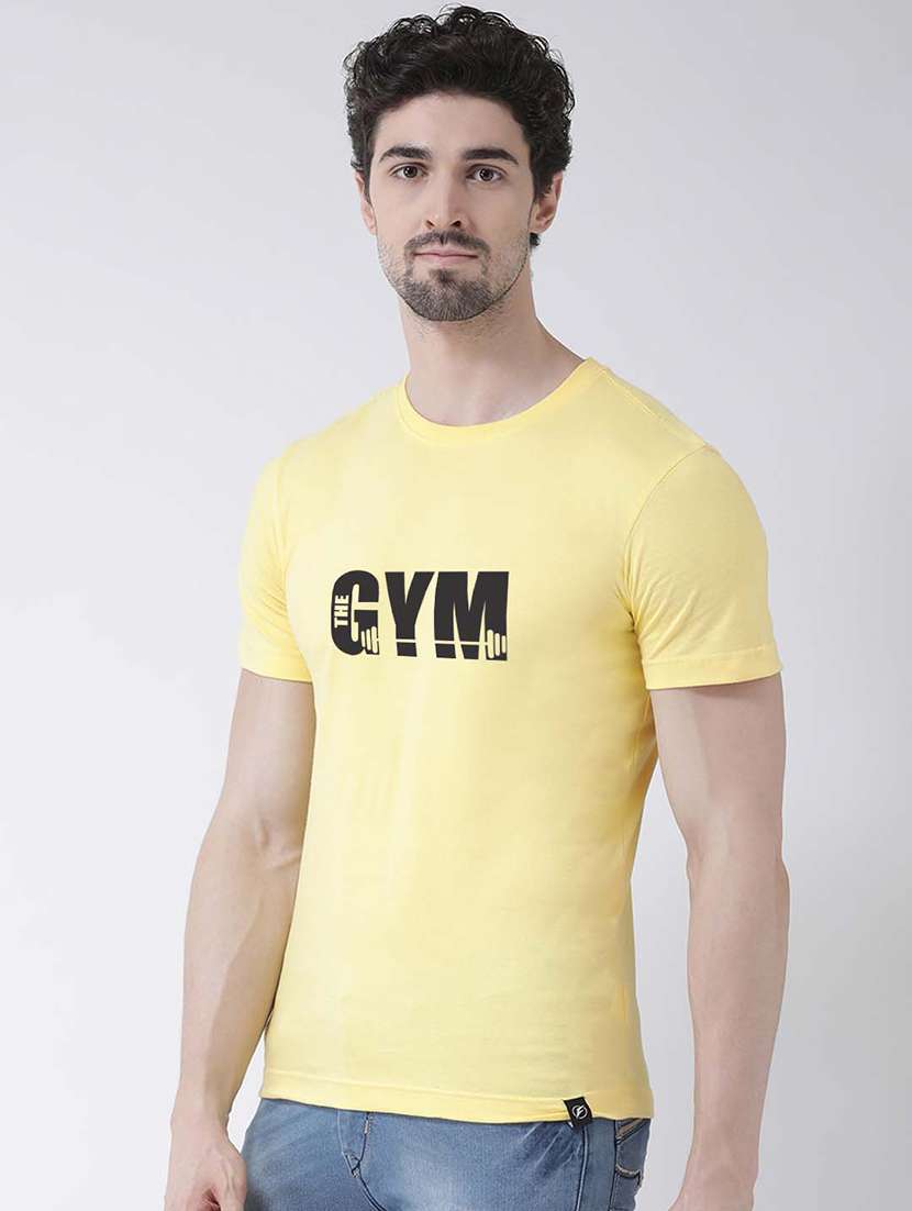 men round neck chest print t-shirt - 20688128 -  Standard Image - 1