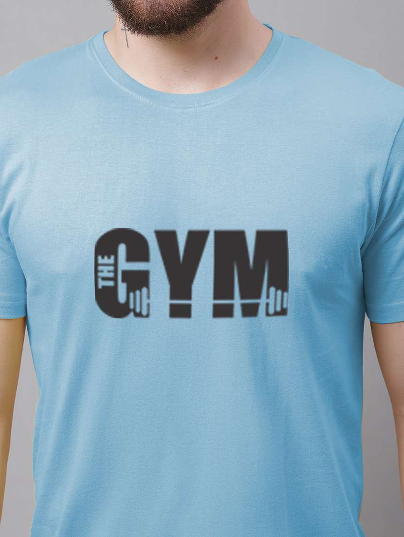 men round neck chest print t-shirt - 20688130 -  Standard Image - 4