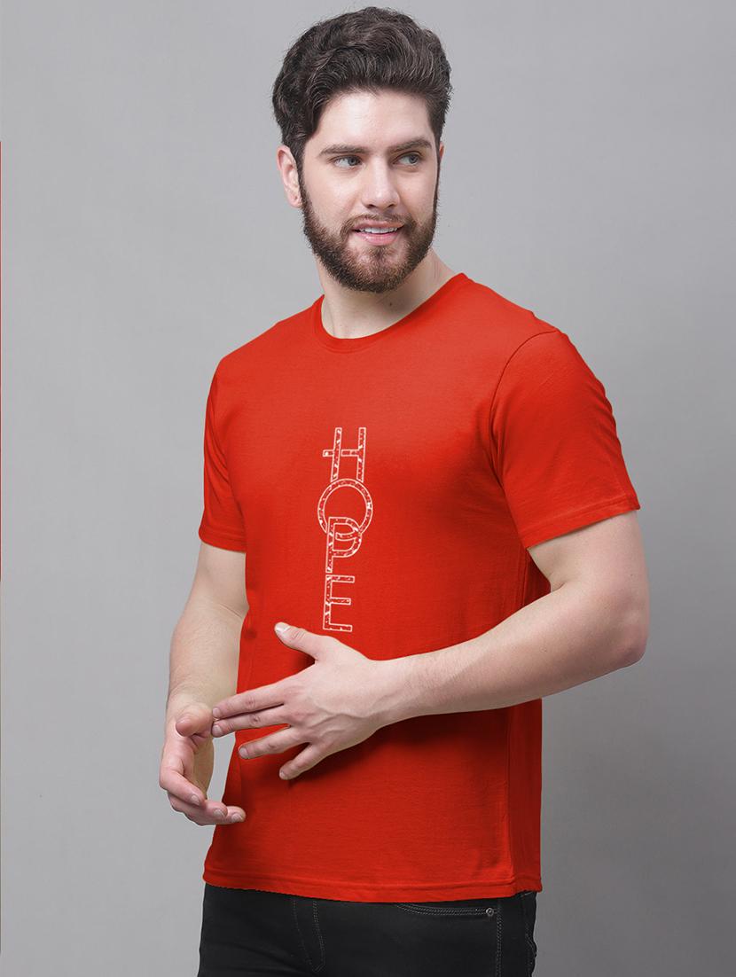 men round neck front print t-shirt - 20688133 -  Standard Image - 1