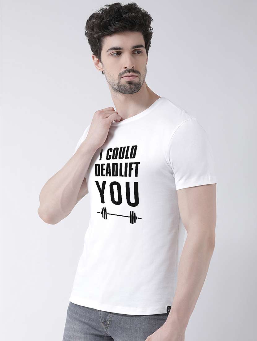 men round neck front print t-shirt - 20688137 - Standard Image - 1