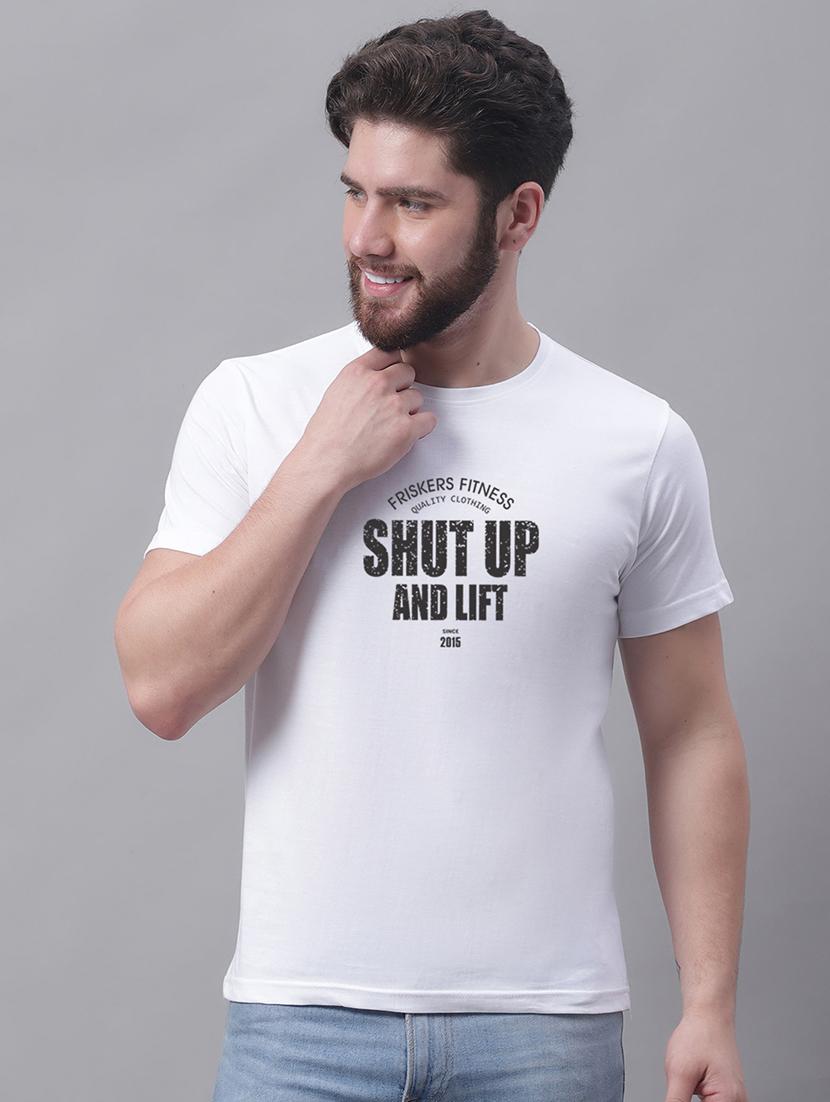men round neck chest print t-shirt - 20688139 -  Zoom Image - 0