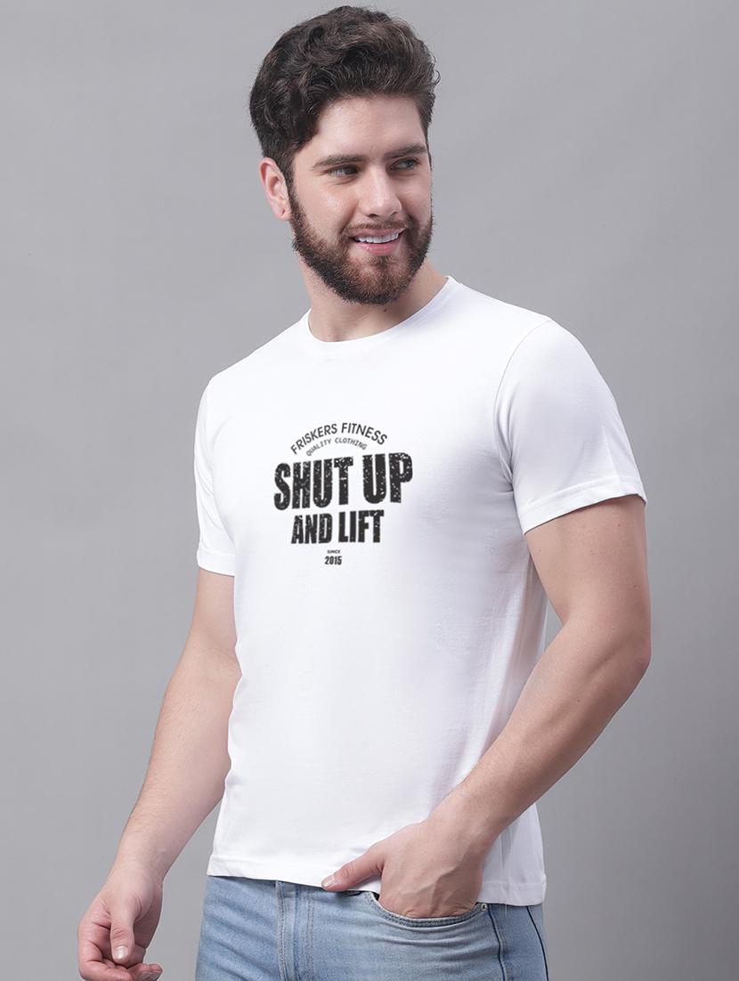 men round neck chest print t-shirt - 20688139 -  Standard Image - 1