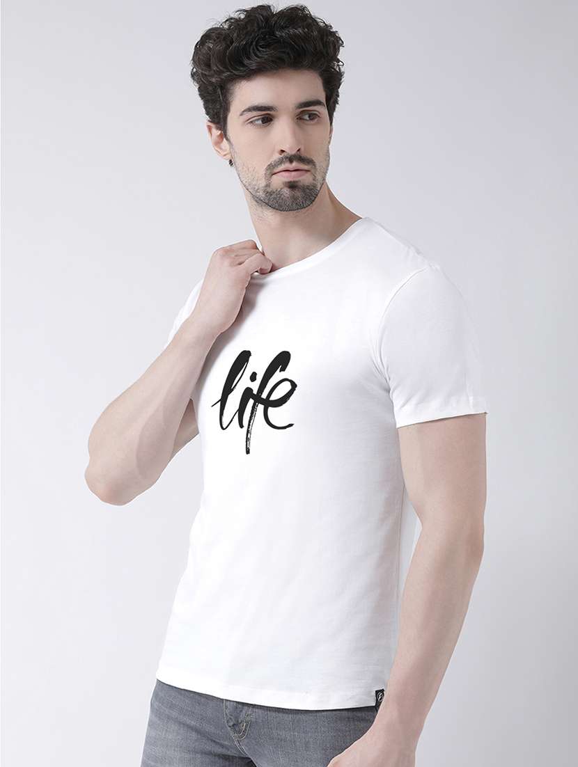 men round neck chest print t-shirt - 20688147 - Standard Image - 1
