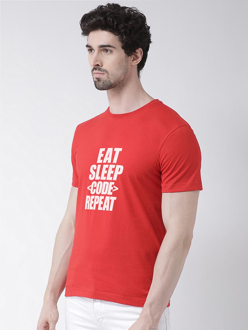 men round neck front print t-shirt - 20688148 -  Standard Image - 1