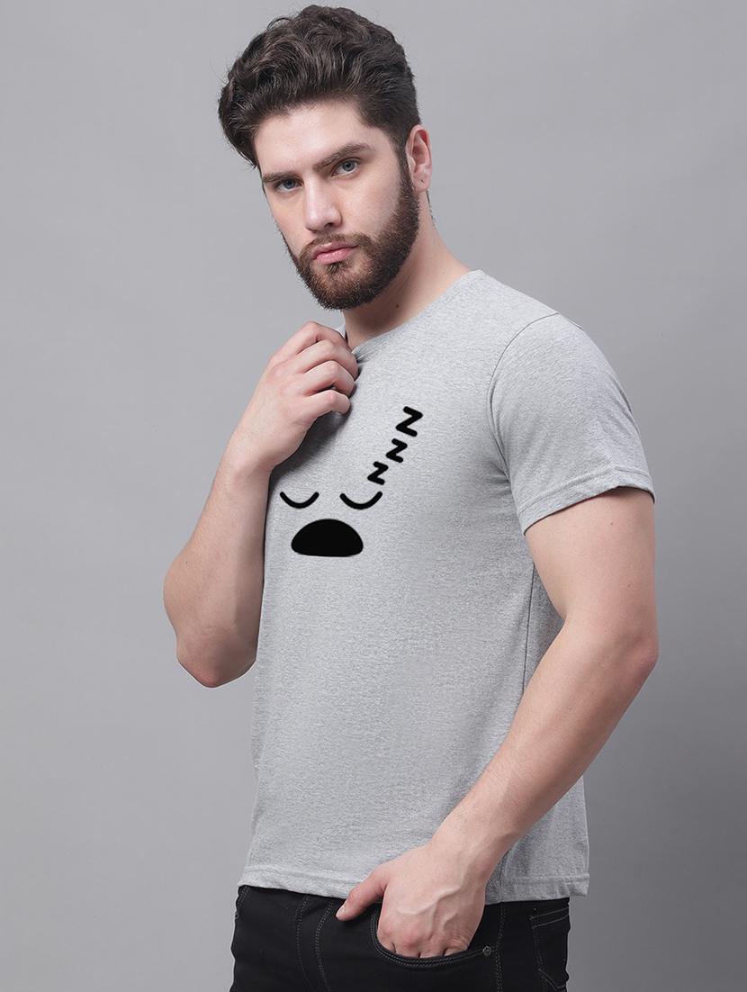 men round neck chest print t-shirt - 20688151 - Standard Image - 1