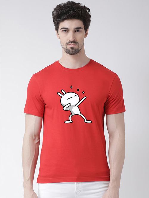 men round neck chest print t-shirt - 20688160 - Standard Image - 0