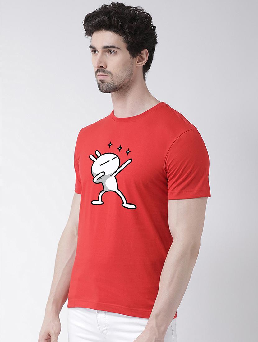 men round neck chest print t-shirt - 20688160 - Standard Image - 1