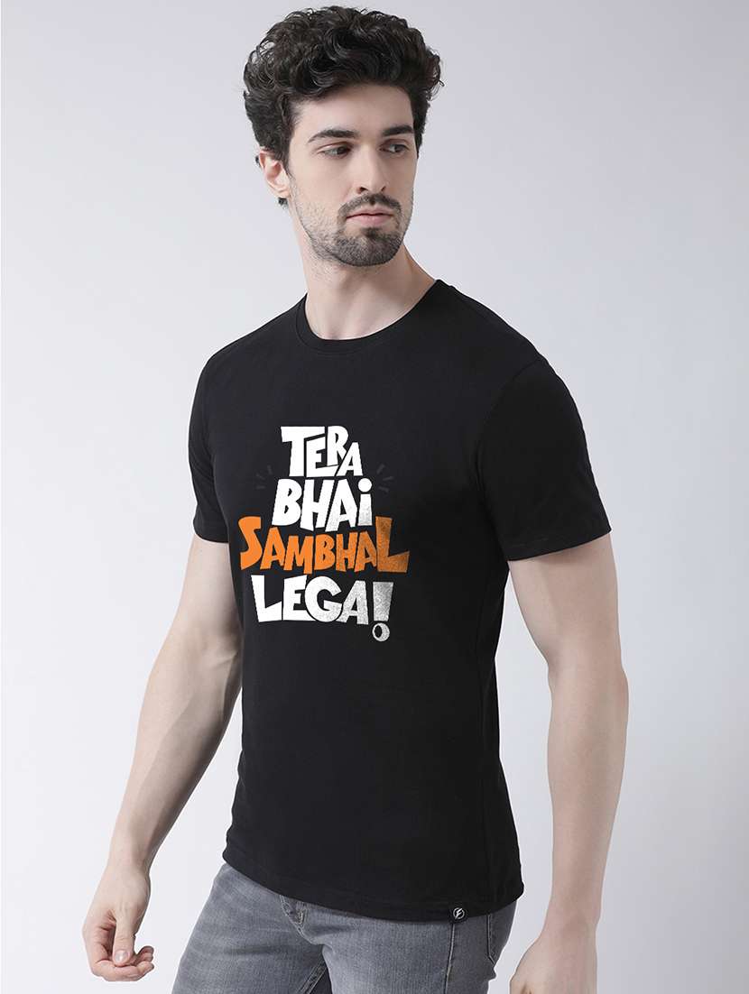 men round neck front print t-shirt - 20688167 - Standard Image - 1