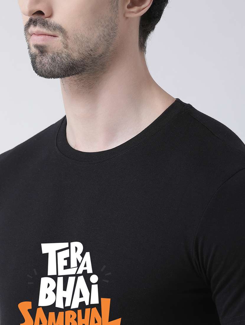 men round neck front print t-shirt - 20688167 - Standard Image - 4