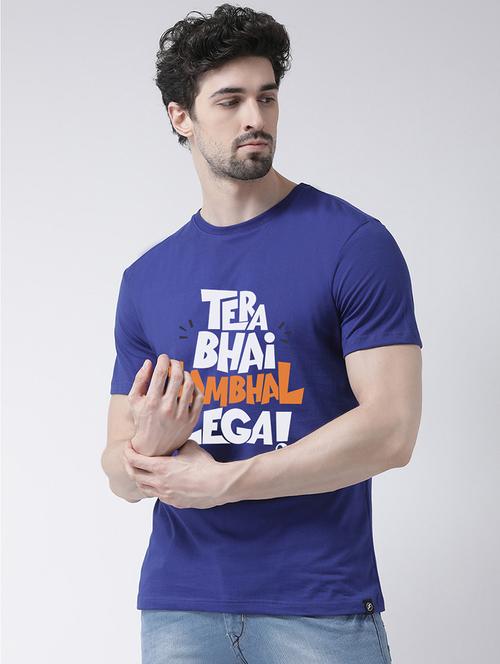 men round neck front print t-shirt - 20688169 - Standard Image - 0
