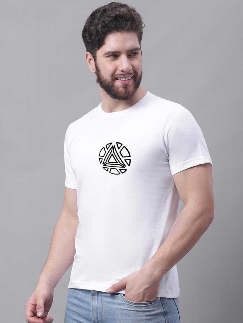 men round neck chest print t-shirt - 20688177 - Standard Image - 1
