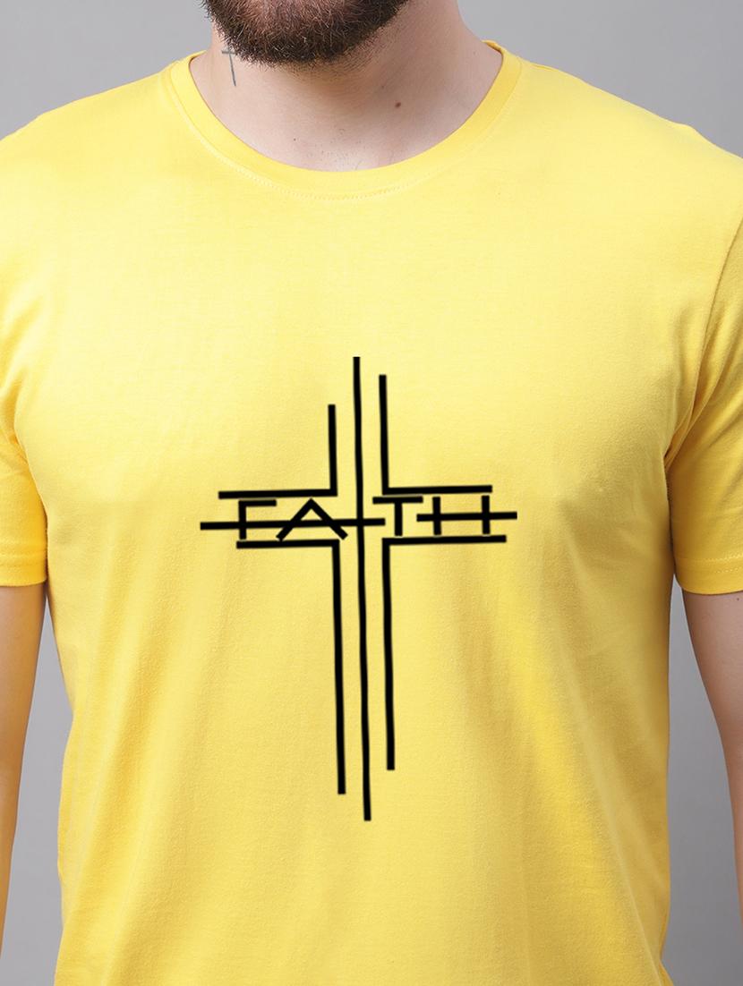 men yellow graphic round neck regular t-shirt - 20688187 - Standard Image - 4