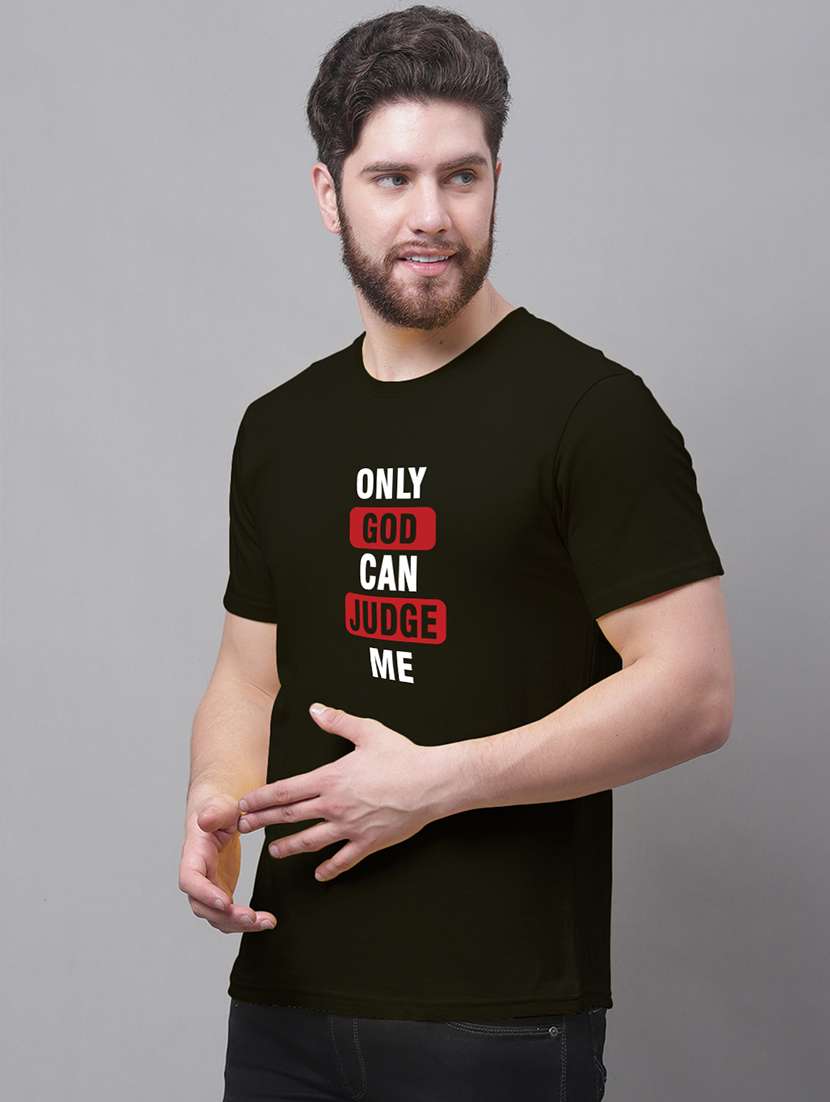 men round neck front print t-shirt - 20688197 - Standard Image - 1