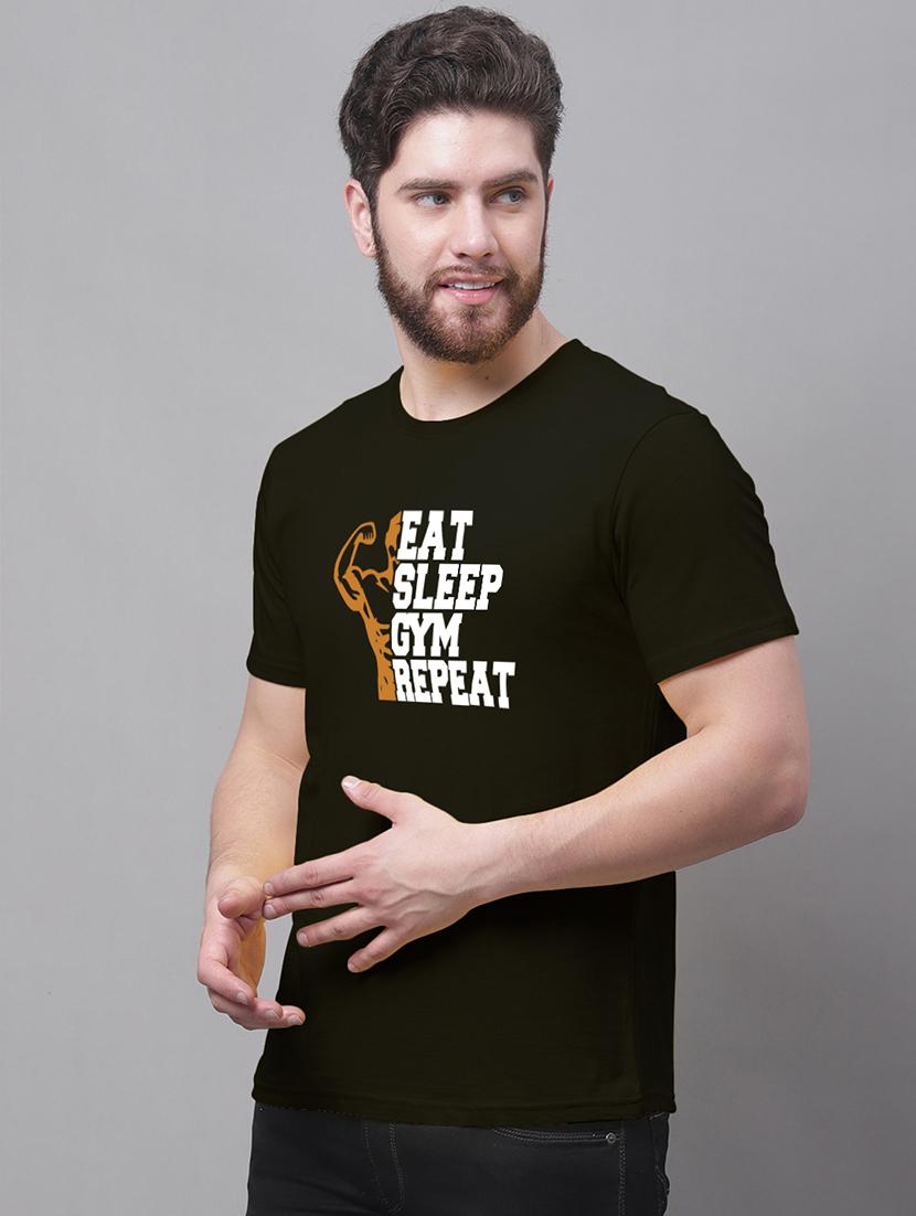 men round neck front print t-shirt - 20688199 - Standard Image - 1