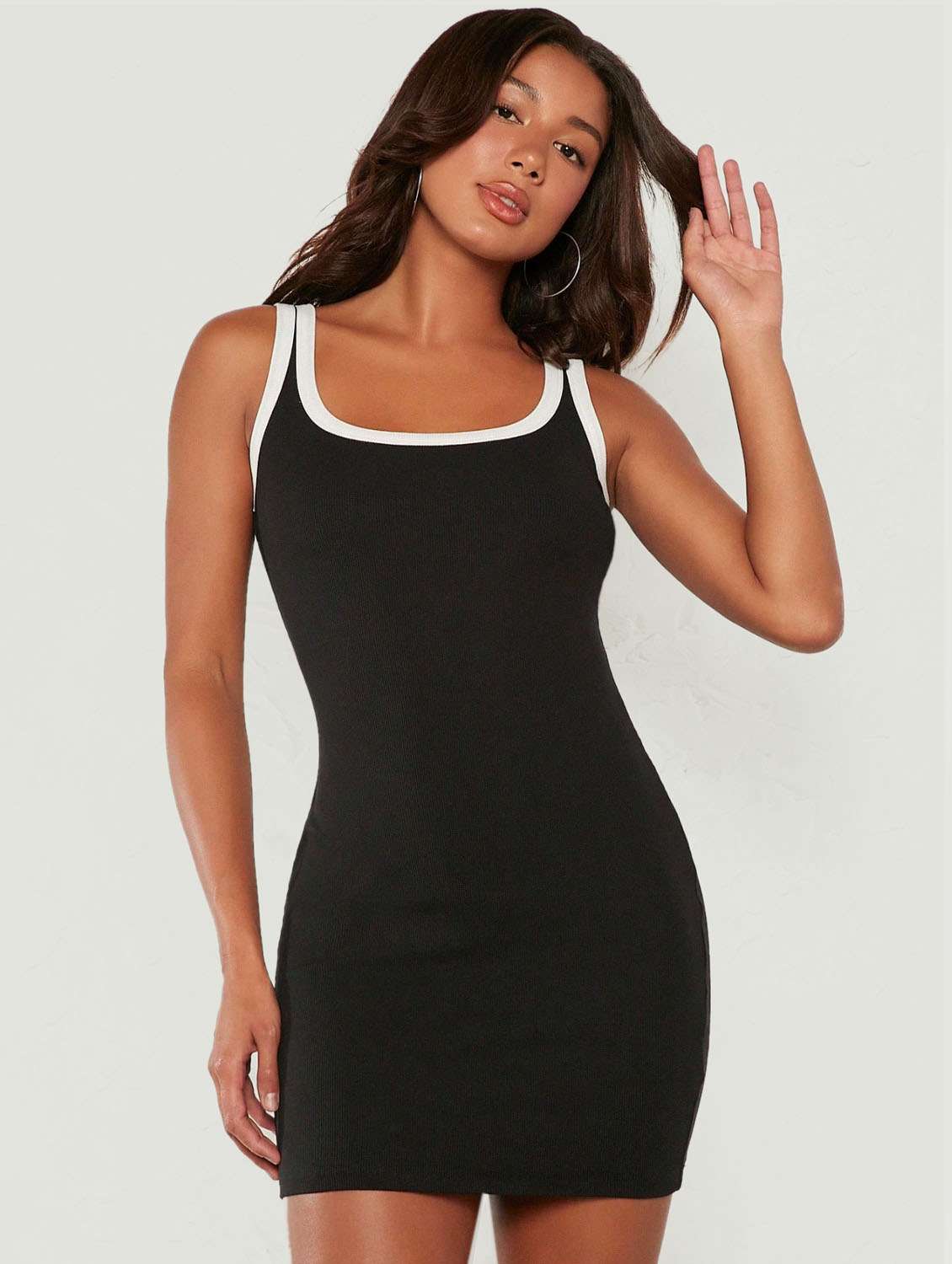 women solid sleeveless bodycon dress
