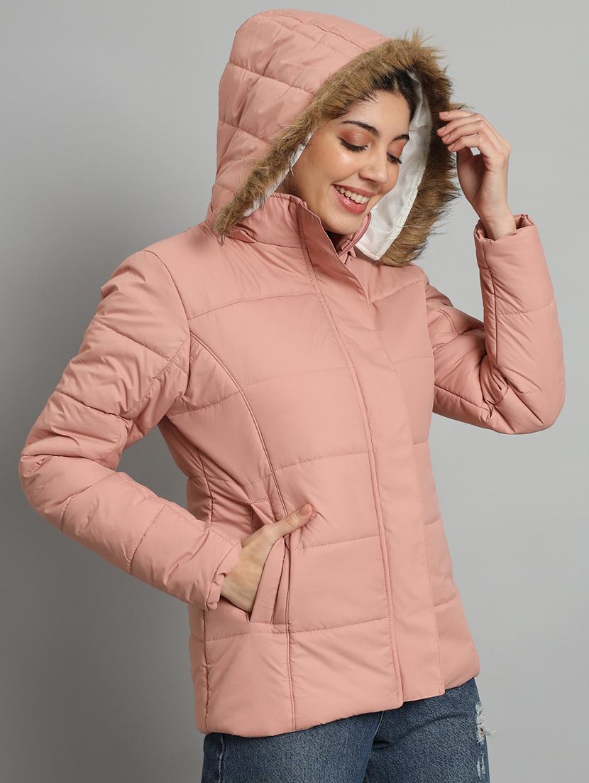 peach polyester quilted & padded jacket - 20688388 - Standard Image - 1