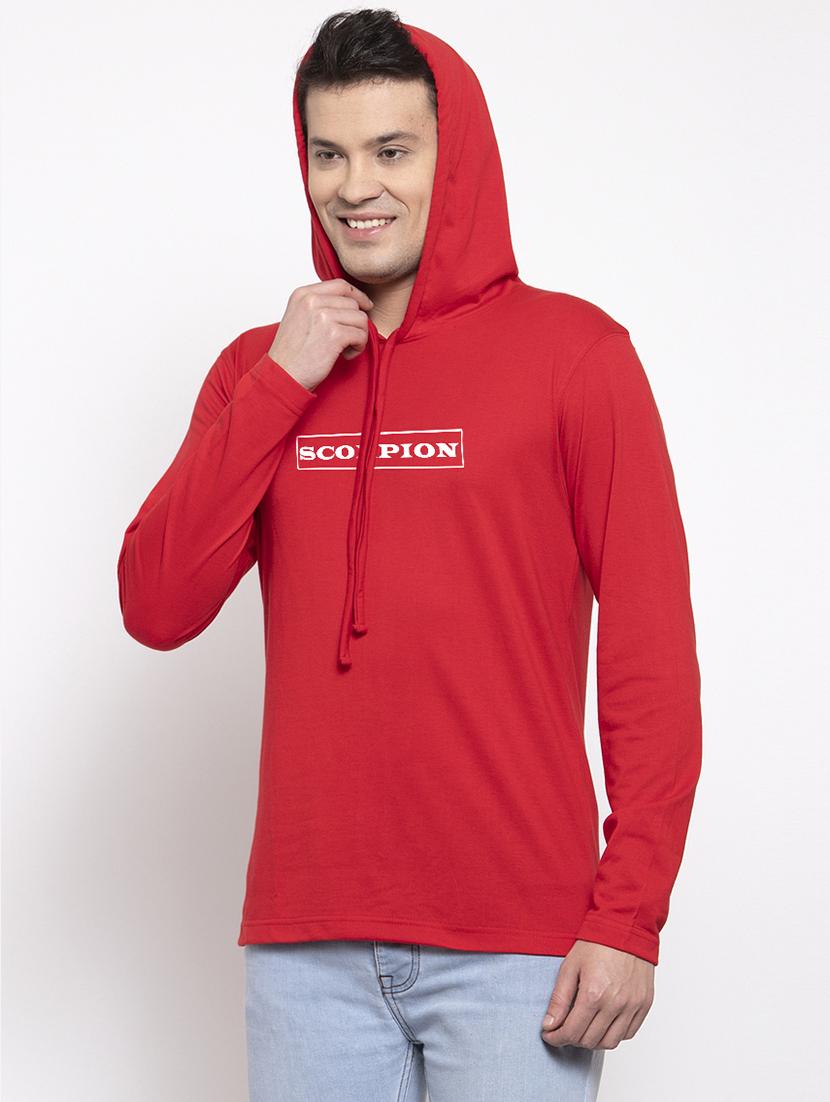 red cotton chest print sweatshirt - 20688407 - Standard Image - 1