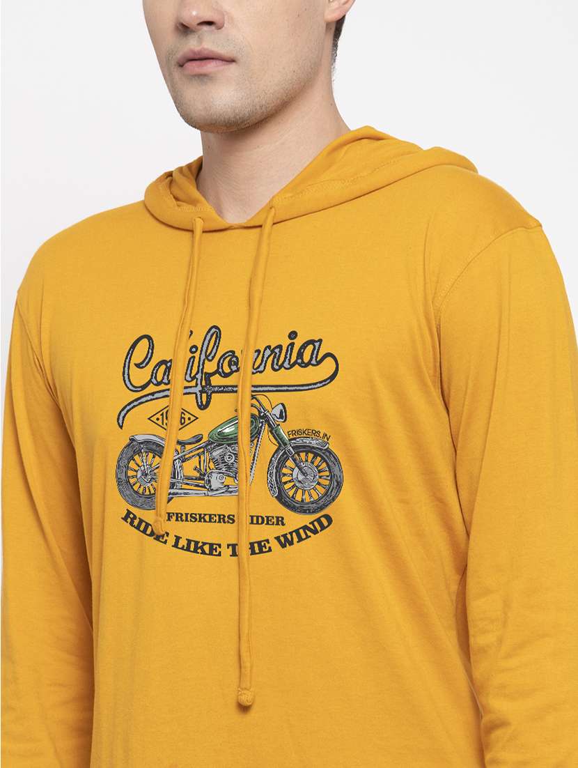 mustard cotton chest print sweatshirt - 20688414 - Standard Image - 4