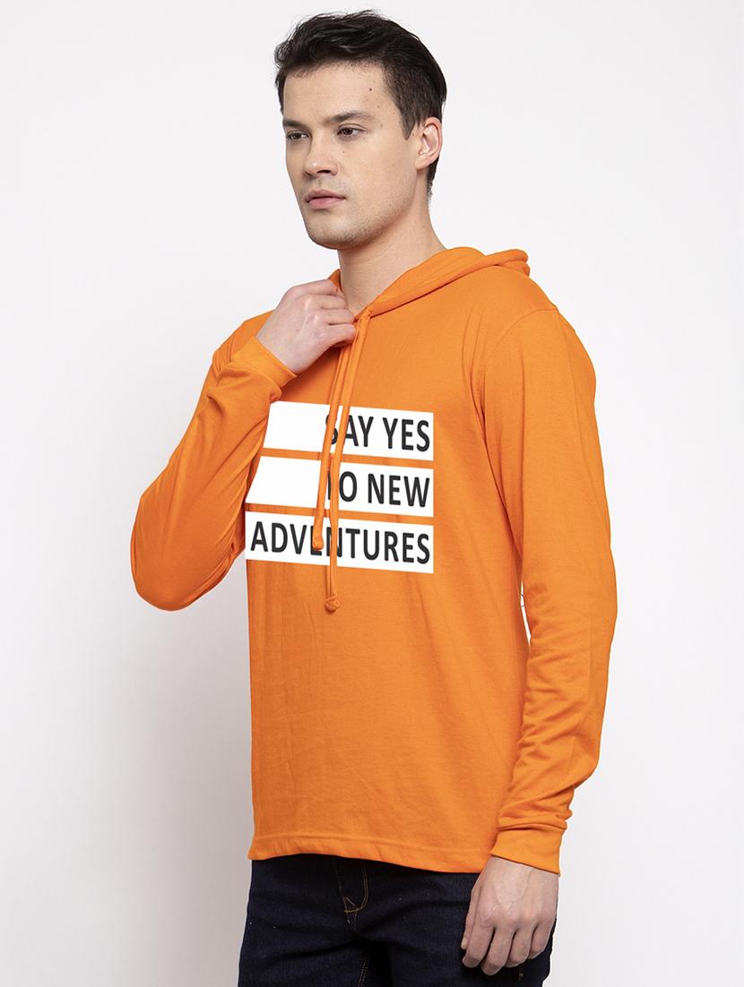 orange cotton chest print sweatshirt - 20688439 - Standard Image - 1