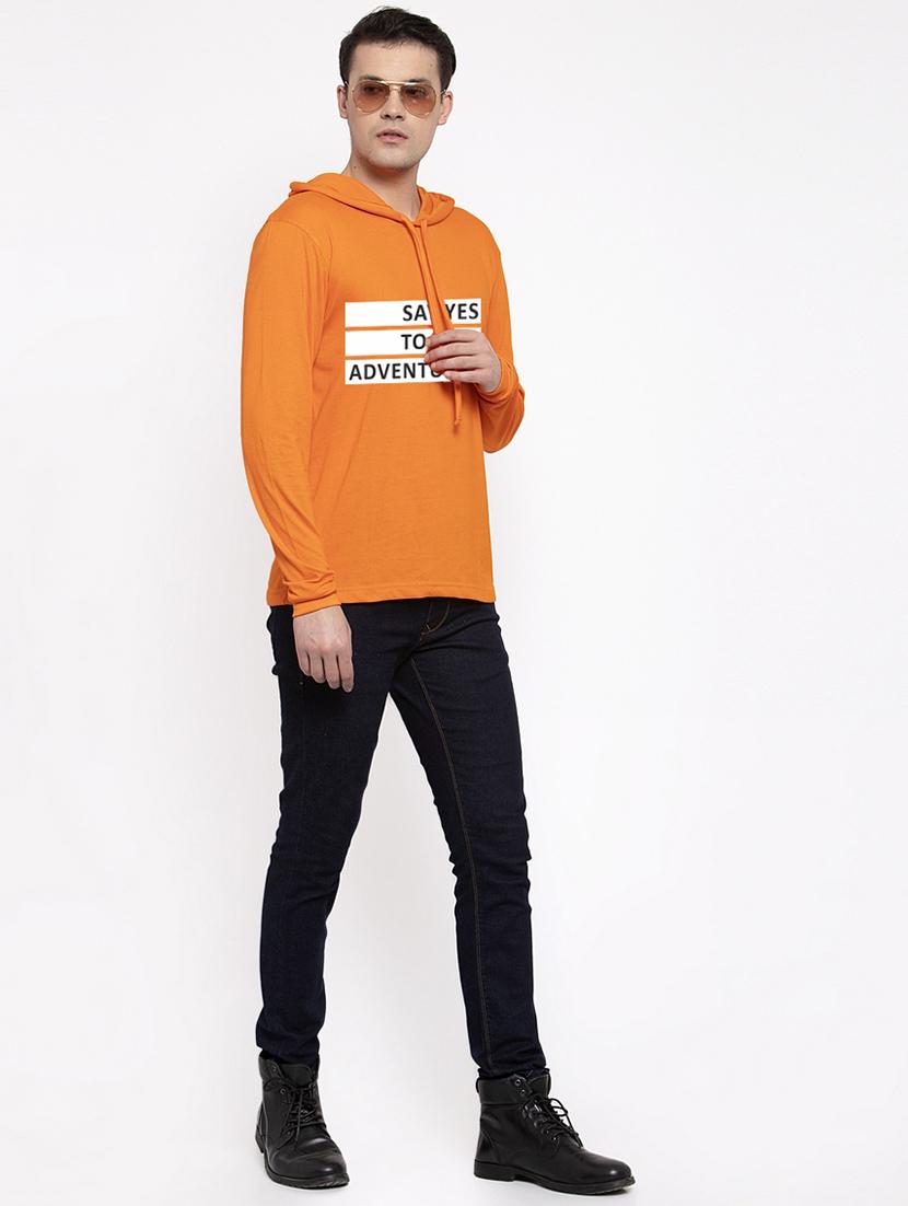 orange cotton chest print sweatshirt - 20688439 - Standard Image - 4