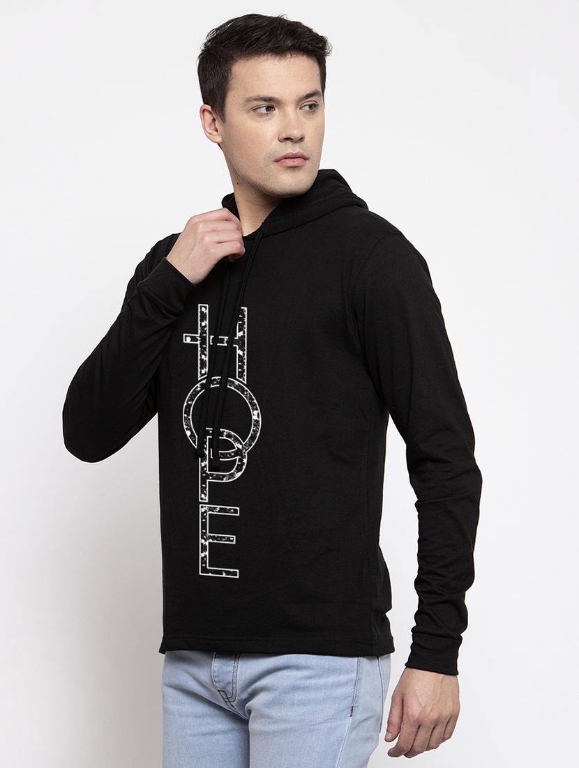 black cotton chest print sweatshirt - 20688457 - Standard Image - 1