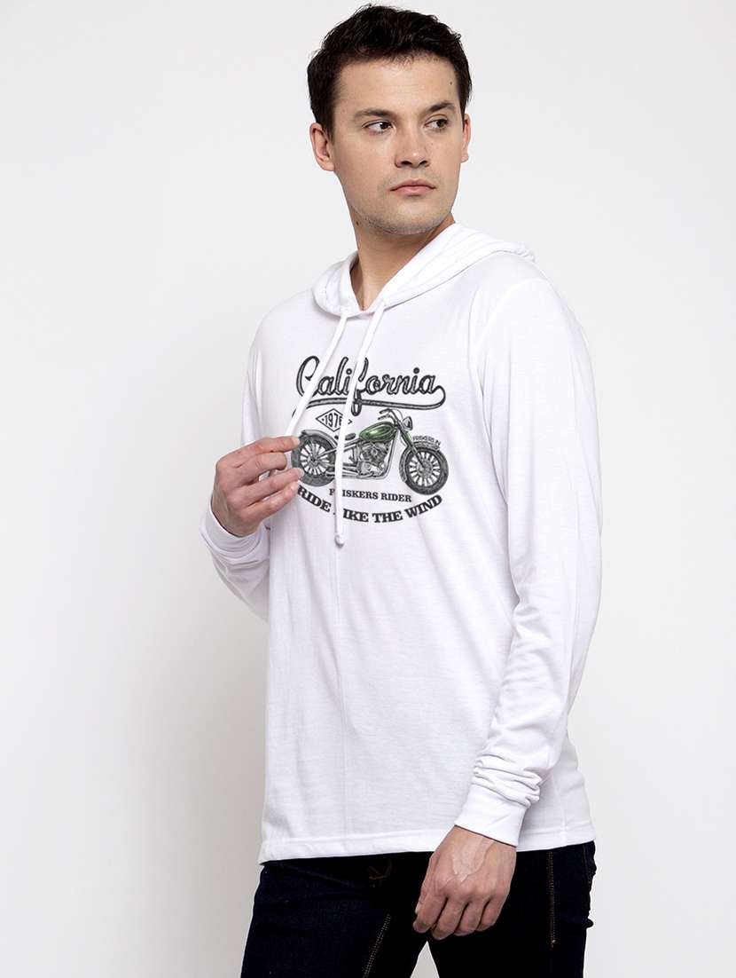 white cotton chest print sweatshirt - 20688474 -  Standard Image - 1