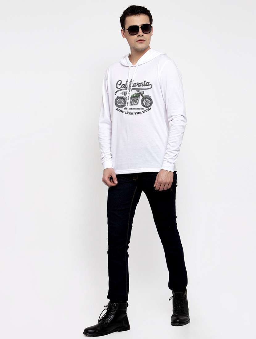 white cotton chest print sweatshirt - 20688474 -  Standard Image - 4