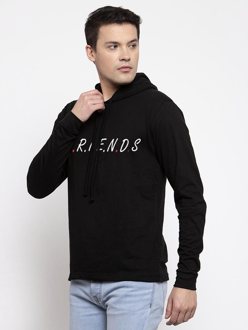 black cotton chest print sweatshirt - 20688499 - Standard Image - 1