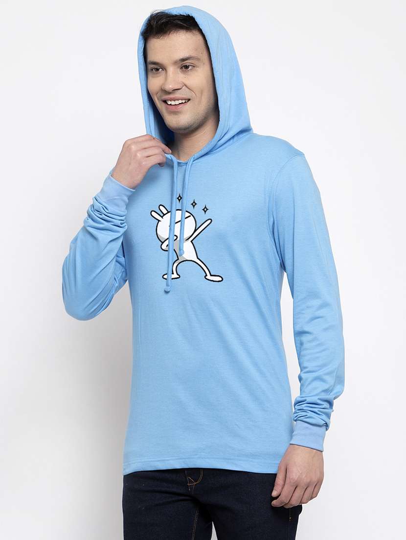 turquoise cotton chest print sweatshirt - 20688518 - Standard Image - 1