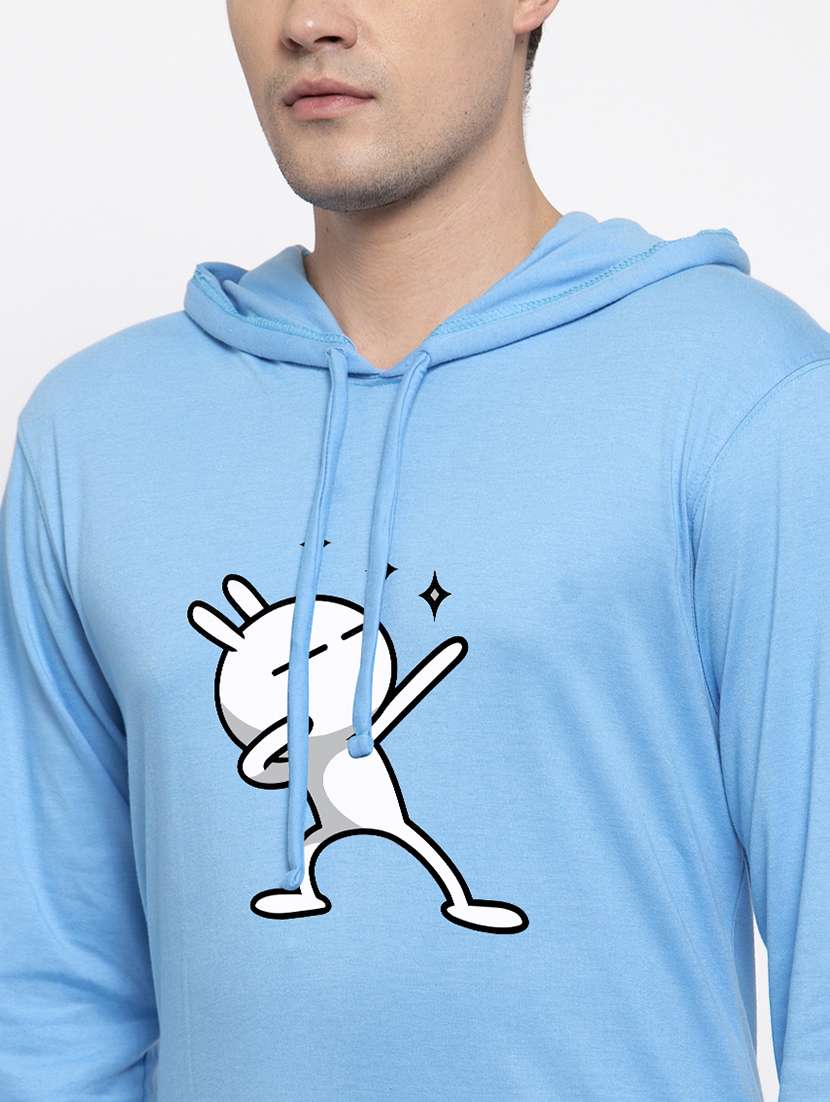 turquoise cotton chest print sweatshirt - 20688518 - Standard Image - 4