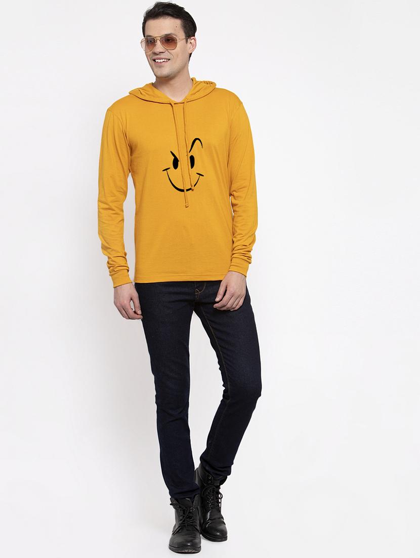 mustard cotton chest print sweatshirt - 20688522 - Standard Image - 4