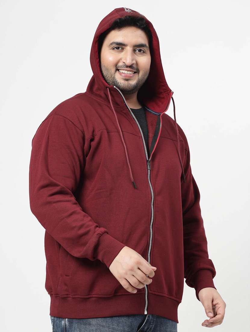 maroon cotton placement print sweatshirt - 20688809 -  Standard Image - 1