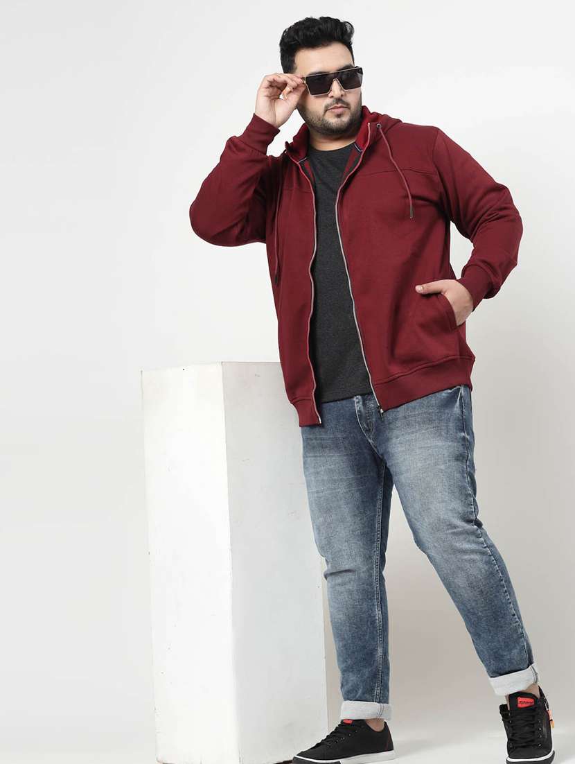 maroon cotton placement print sweatshirt - 20688809 -  Standard Image - 4