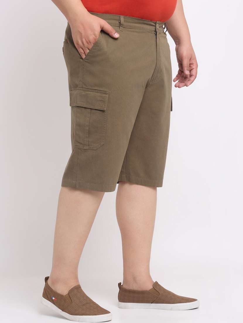 olive cotton bermuda shorts - 20693104 -  Standard Image - 1
