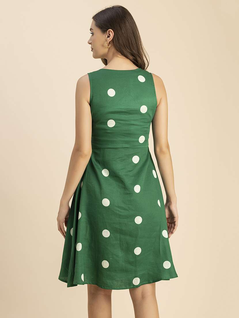 women polka doted sleeveless dress - 20693963 - Standard Image - 4