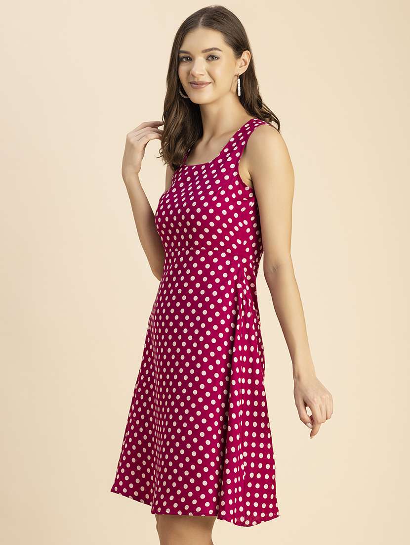 women polka doted sleeveless dress - 20693967 -  Standard Image - 1