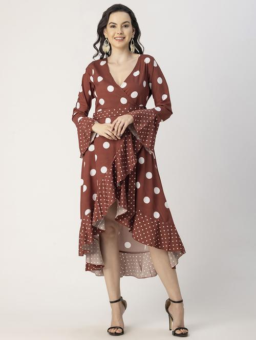women polka doted wrap dress - 20694763 -  Standard Image - 0