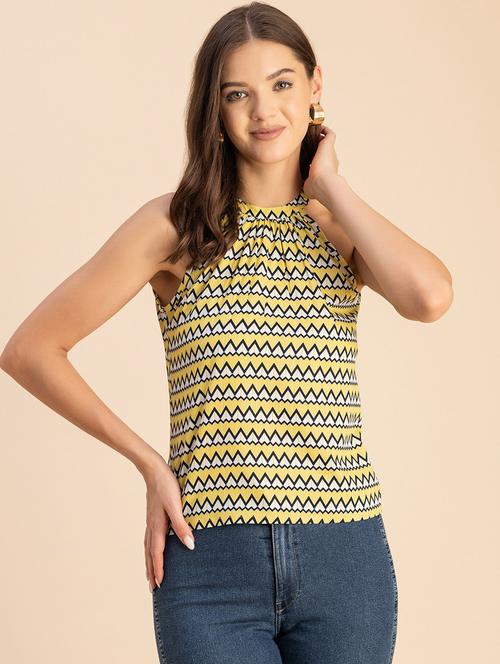 women printed sleeveless halter neck top - 20694888 -  Standard Image - 0