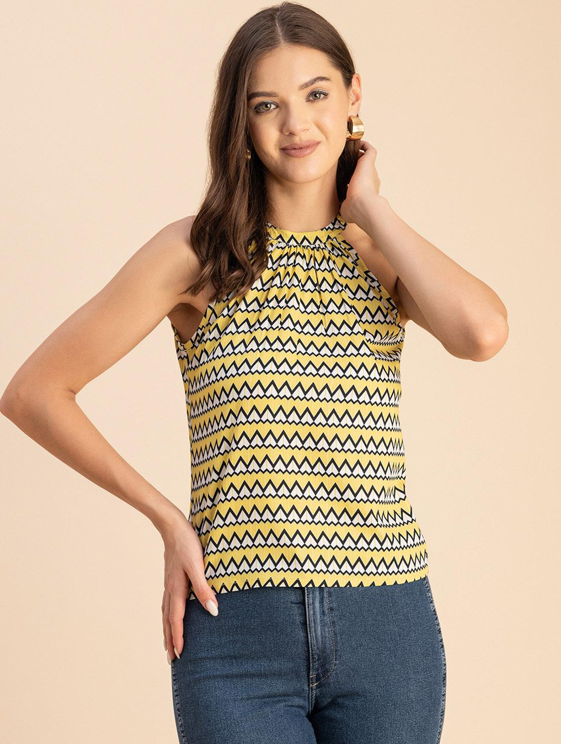 women printed sleeveless halter neck top - 20694888 -  Zoom Image - 0
